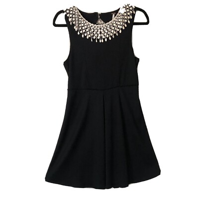 Free People Fit & Flare Dress Black Knit White Lace Collar Open Back - Size S | eBay Free People Fit & Flare Dress Black Knit White Lace Collar Open Back - Size S | eBay