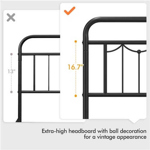 Buy AUFANK Twin Metal Bed Frame with Headboard and Footboard Vintage