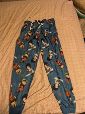 Naruto All Over Character Print Pajama Pants Blue Men Size XL