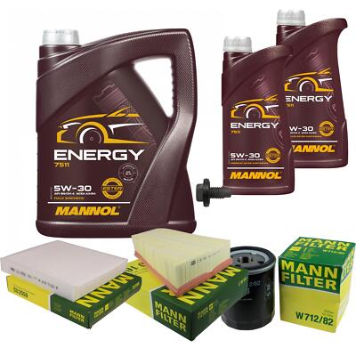 MANN Inspektionspaket 7 L MANNOL Energy 5W-30 für Ford S-Max 1.8 TDCi Galaxy