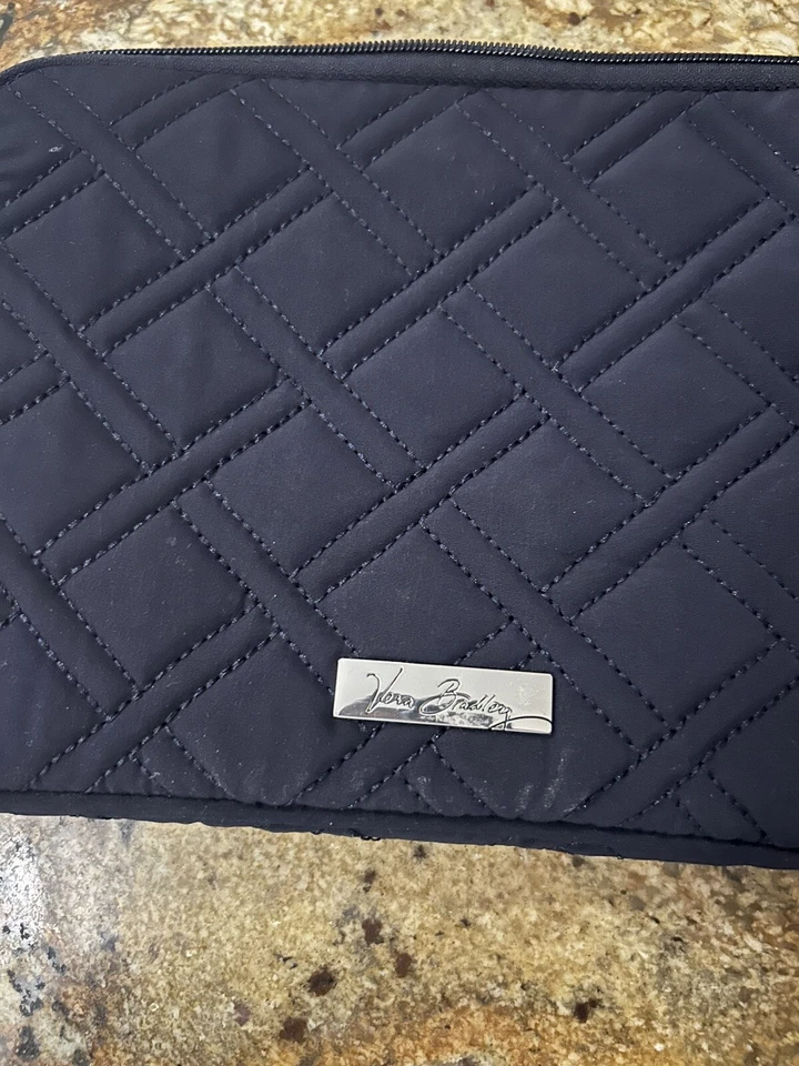 VERA BRADLEY Funda iPad Tablet Azul Marino Acolchada Cremallera 10x8" Foto 3 de 4