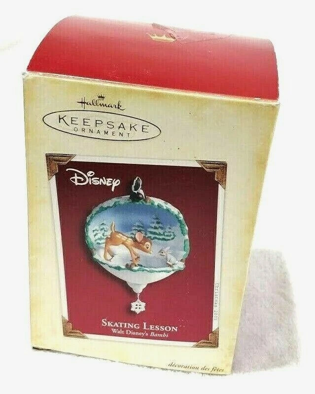 Hallmark 2005 "LECCIÓN DE PATINAJE" Walt Disney's Bambi Keepsake Ornament Foto 2 de 4