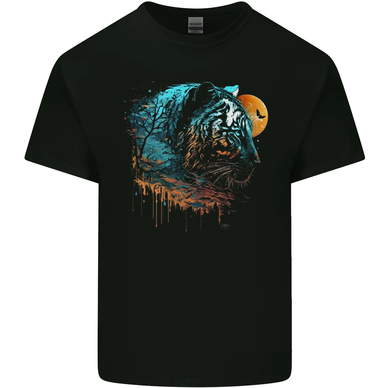 Una Camiseta De Algodón Para Hombre Tiger Y Moon