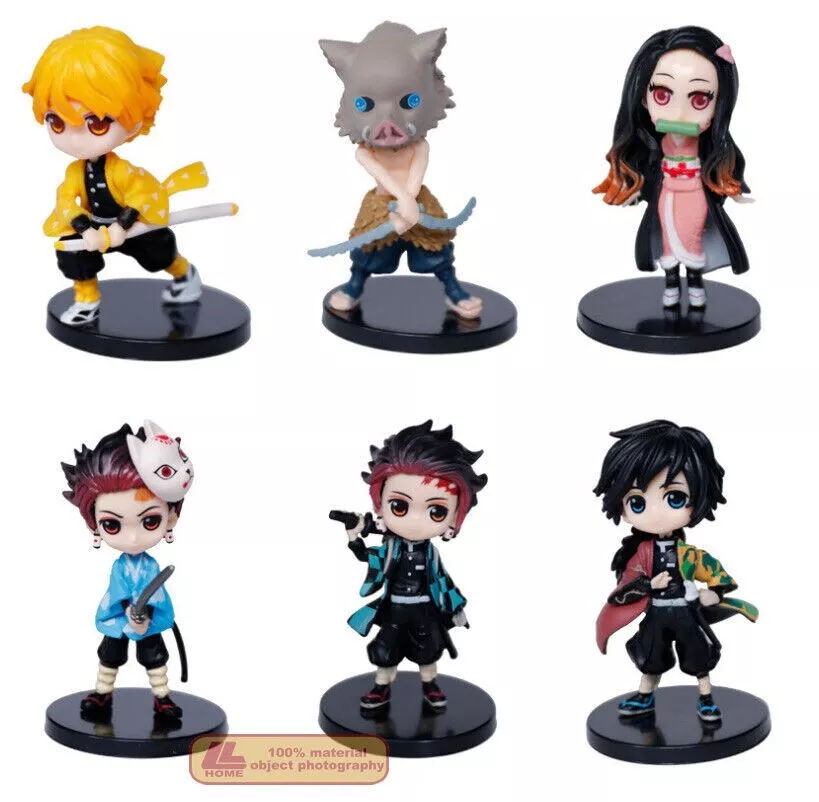 Demon Slayer Tanjiro Zenitsu Inosuke Action Figures Cute 