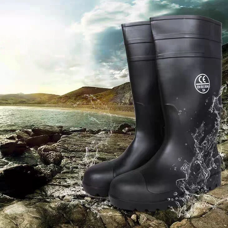 Men Rubber Boots Fishing Hunting Black Waterproof PVC Work Mud