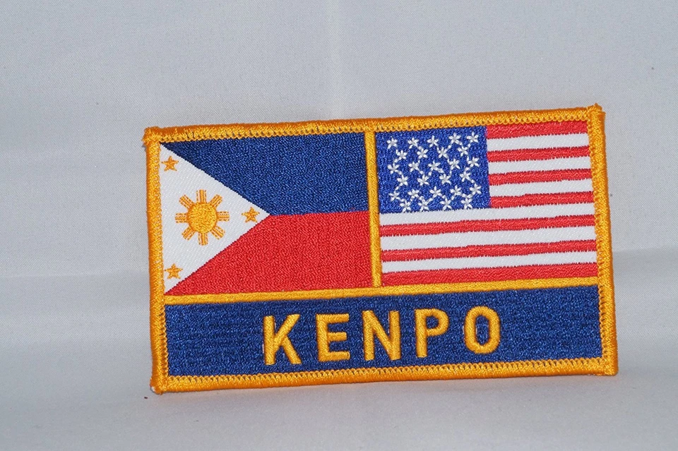 Kenpo Philippines / USA Flag Martial Arts Patch - 5" P1530