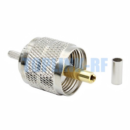 10x UHF PL-259 Male Plug Straight Crimp Connector For RG174 RG316 LMR100 Cable - Picture 5 of 6