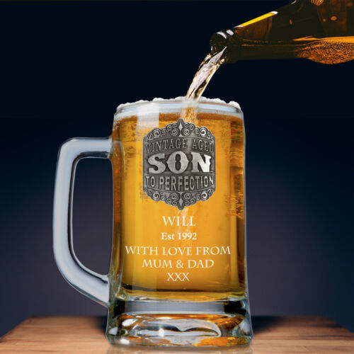 Personalised Engraved Pewter Son Birthday Gift Beer Pint Glass Tankard - Picture 7 of 9