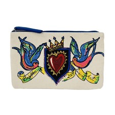 Brighton 2019 Love of Art Canvas Case Cosmetic Toiletries Clutch Tattoo Birds
