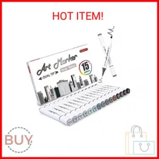 Shuttle Art 15 Colors Grey Tones Dual Tip Art Marker, Alcohol Based Marker Pens 
