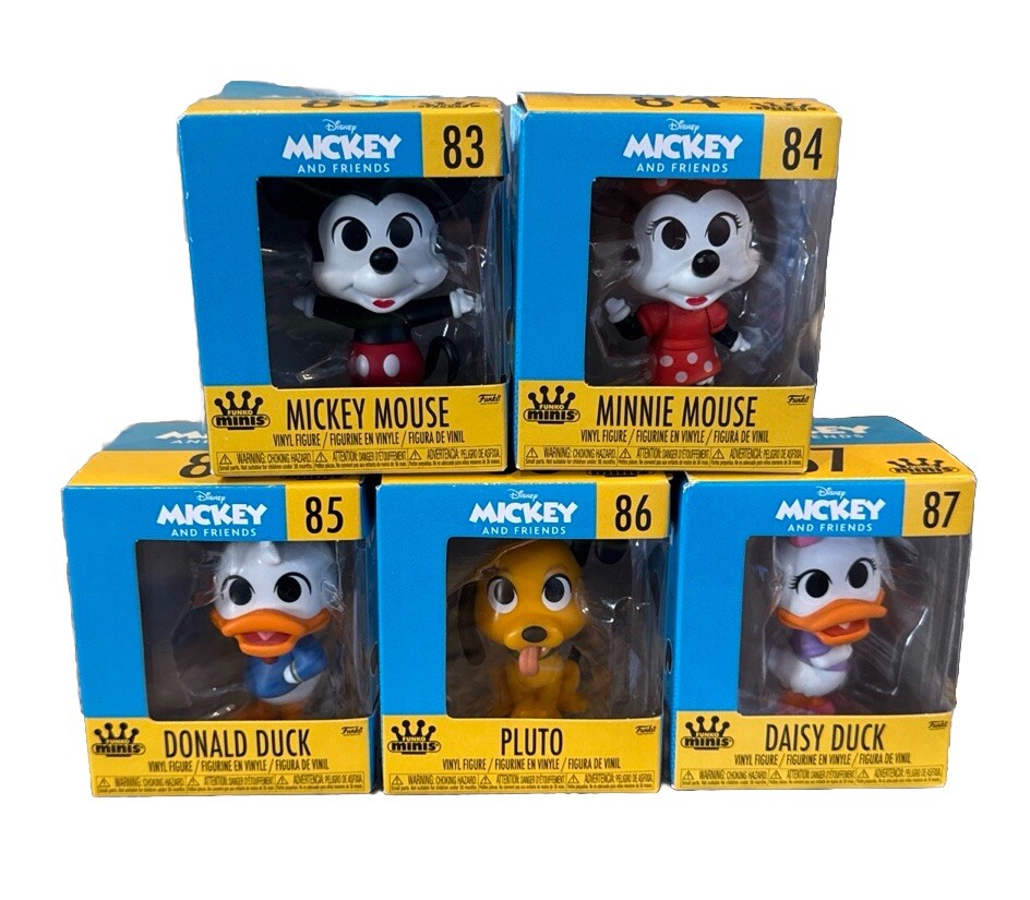 Funko Minis Disney Mickey and Friends Vinyl Figures Lot Of 5 New