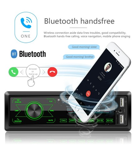 Single 1 DIN in-Dash Car Stereo Radio in Bluetooth MP3 Player USB FM Radio - Picture 5 of 14