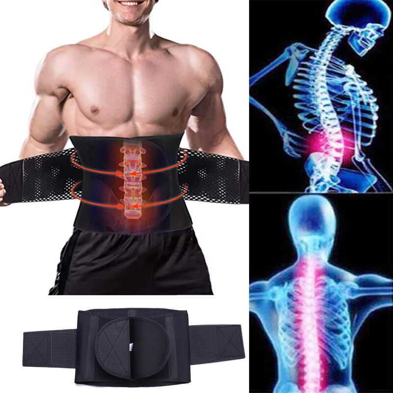 Mens Back Support Lower Back Brace Pain Relief Lumbar Support Belt Waist  Trainer