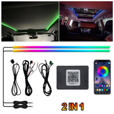 Car Roof RGB LED Atmosphere Sunroof Light 2in1 Panoramic Skylight Ambient Light