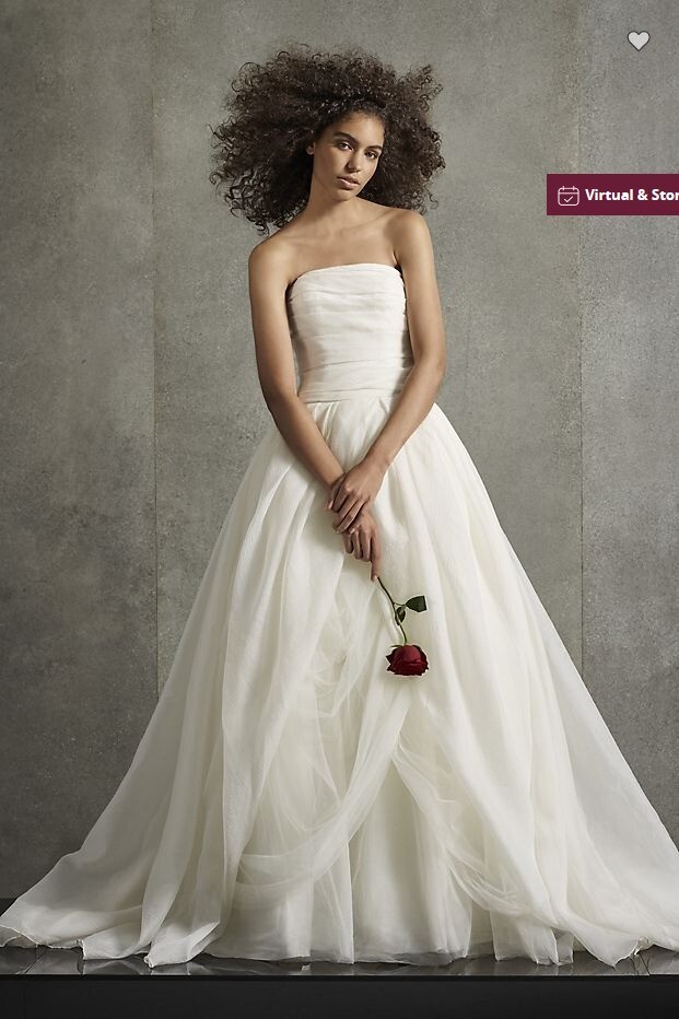 white by vera wang organza high low wedding dress PIENCIA Miss Priss Prom and Pageant store, Lexington, Kentucky, largest selection of Sherri Hill prom gowns