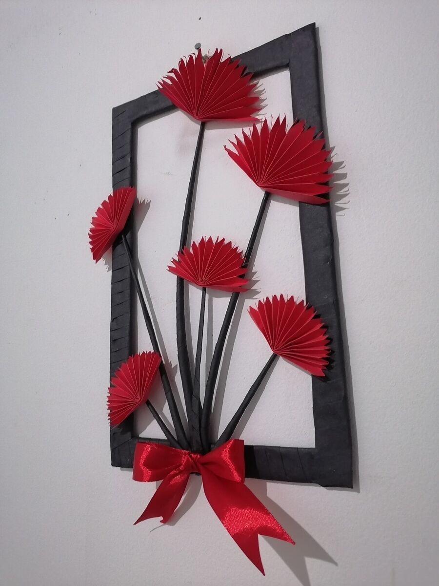 Paper Flower Decoration Handmade Framed Wall Hanging Home Décor ...