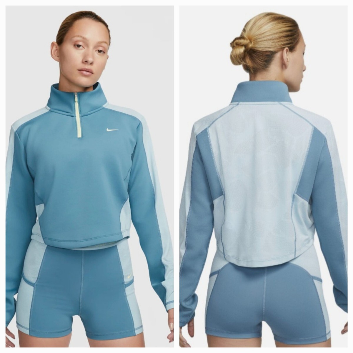 Womens 3 Piece Set Nike Dri-FIT 1/4 Zip Training Top, Bra