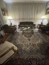 Chippendale Vintage Upholstered Sofa Set, 3-Seater And Two 1-Seaters