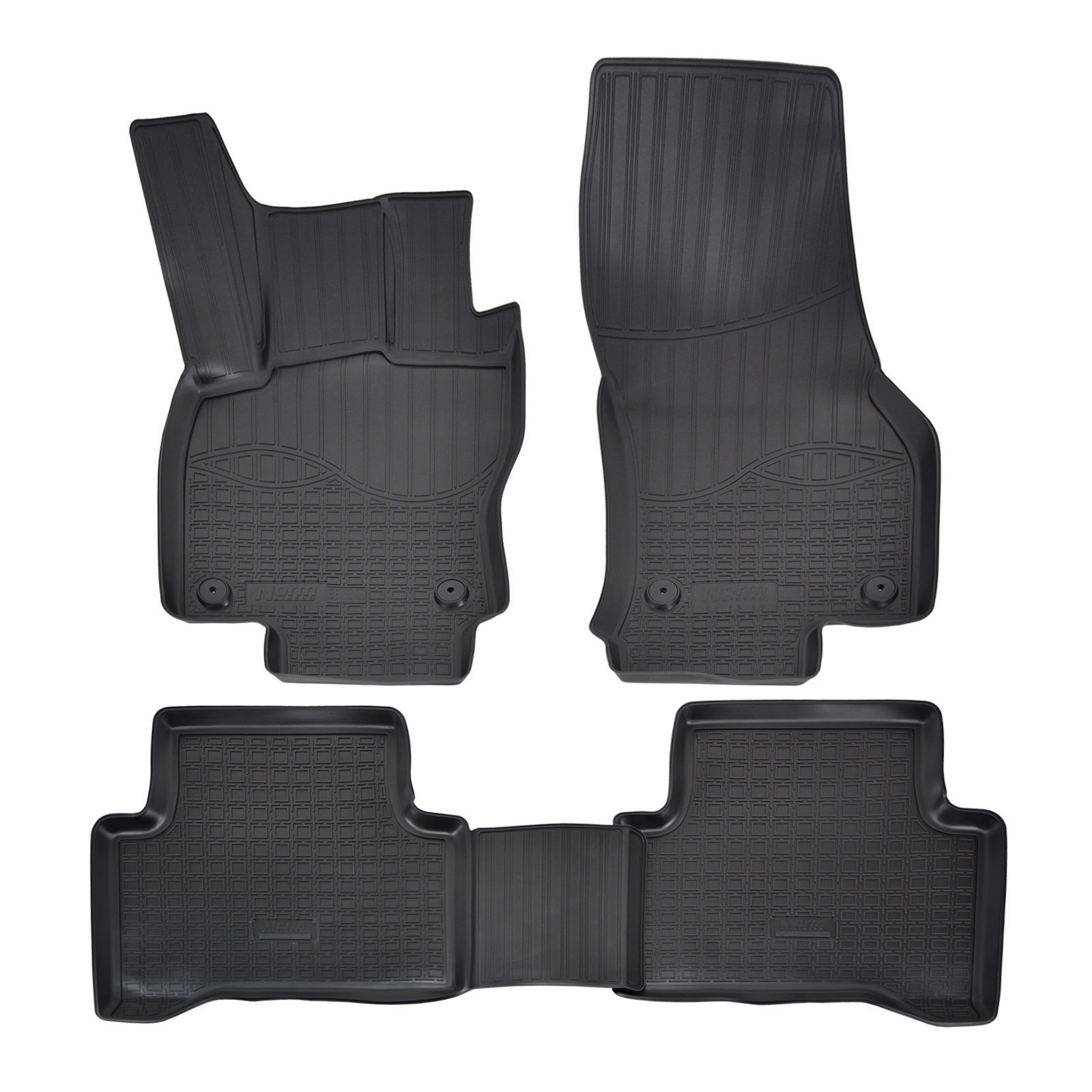 Tapis caoutchouc Touran 5T sur mesure avec rebords de protection auto 3D
