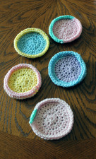 Handmade Crochet Coasters Set of 5 Variegated...