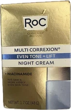 RoC Multi Correxion Even Tone + Lift Night Cream 1.7oz./48g New In Box 