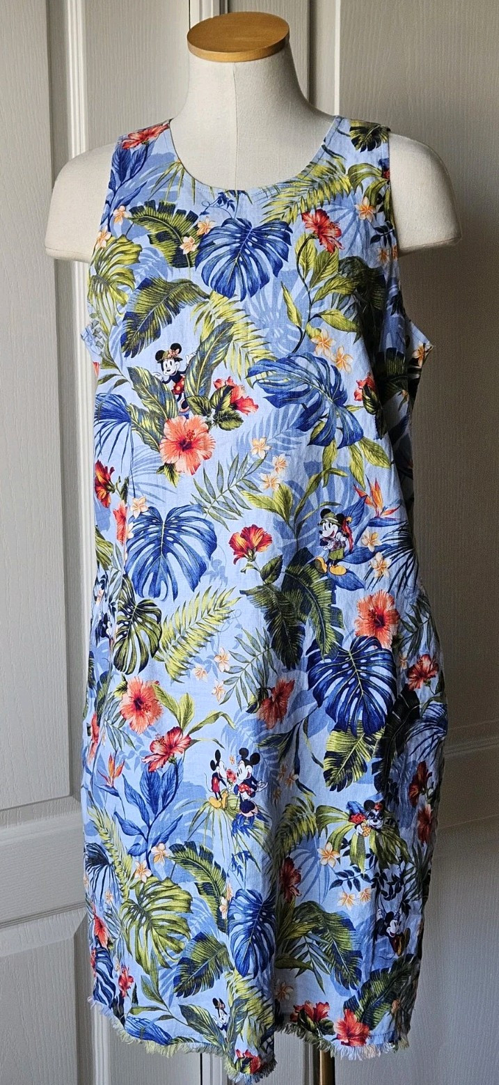 Tommy Bahama x Disney Sz M Medium Mickey Minnie Mouse Linen Jungle