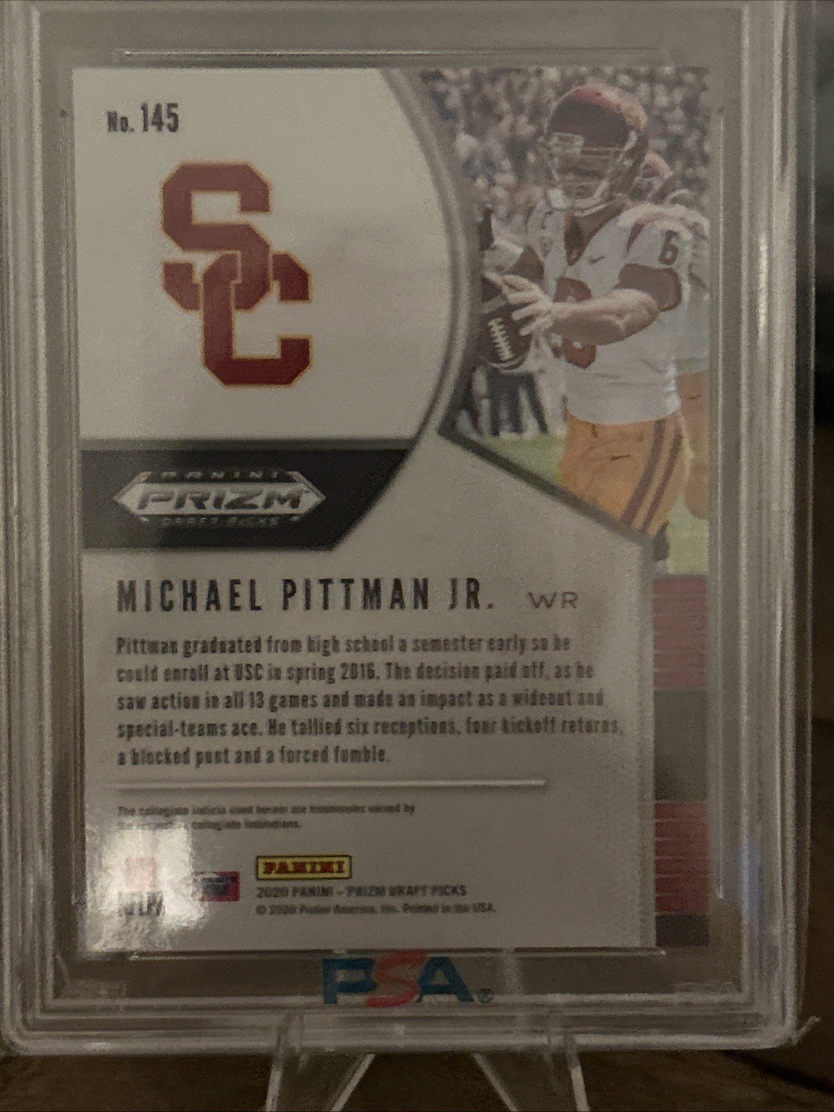 2020 Panini Prizm DP Michael Pittman Jr. #145 PSA 10 USC / Indianapolis Colts WR view 5