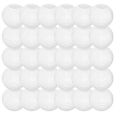 Peywot 30Pcs White Round Paper Lanterns for Home Decor, Restaurant, Church, W...