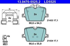 Ate 13.0470-5525.2 Bremsbelagsatz, Scheibenbremse für BMW TOYOTA