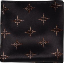 Brown Silk Pocket Squares for Men, Retro Geometrical Suit Handkerchiefs for T...