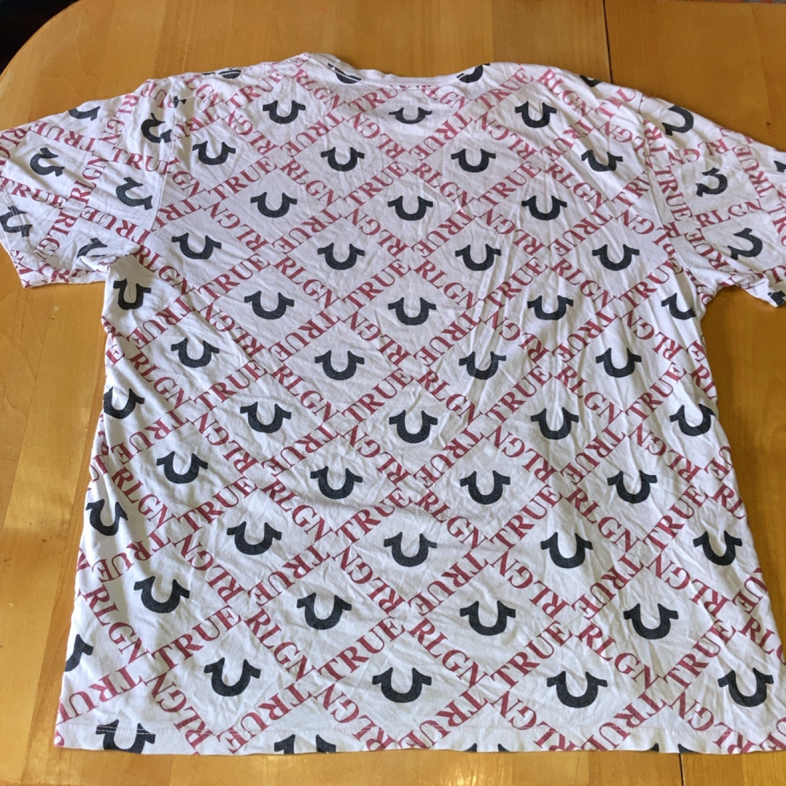 True Religion Men's XXL Graphic Logo Crew Neck Short Sleeve Cotton T-Shirt White thumbnail 2