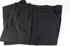 JOS A BANK Dress Pants Mens Size 46 Regular Black Slacks Pleated Unhemmed NEW