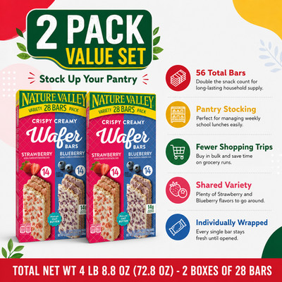 2 Pack Nature Valley Crispy Creamy Wafer Bars, Variety Pack, 28 ct.