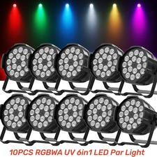 6/8/10PCS 18x15W LED Par Light RGBWA UV 6in1 Stage Bar Wash Lighting DMX Party