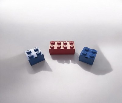 Multiple Lego Brick Storage Cube! 2 2x2 Blue Lego Storage 1 2x4 Red Lego Storage