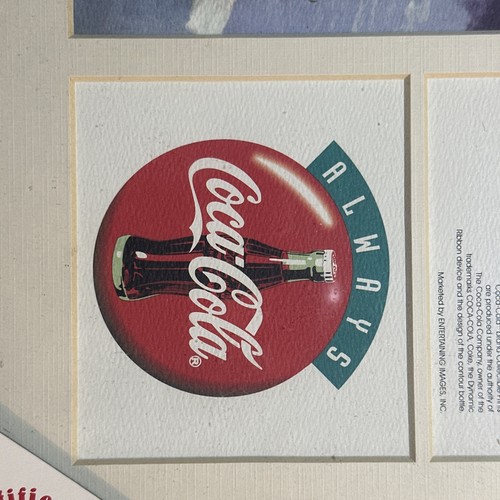 1998 Coca Cola Haddon Sundblom Travel Refreshed Santa & Sprite Boy Framed Print - Picture 3 of 7