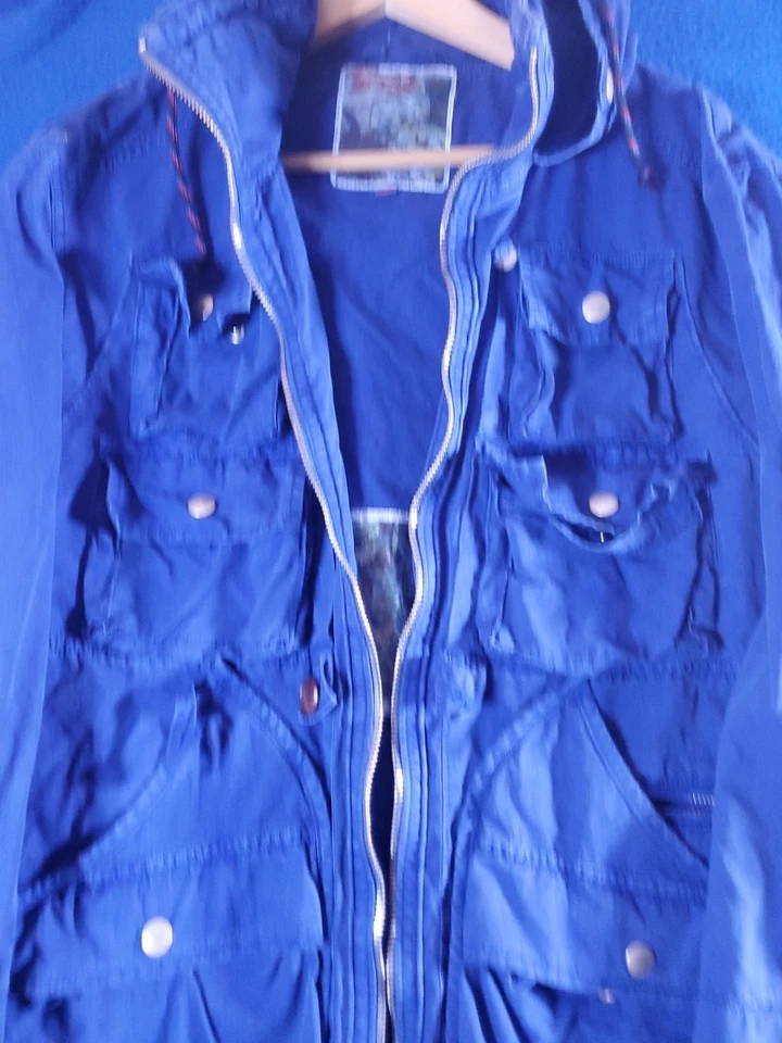 Chaqueta de Campo Prps Azul Cobalto Militar Carga Bolsillo Para Hombre Talla Grande Foto 2 de 4