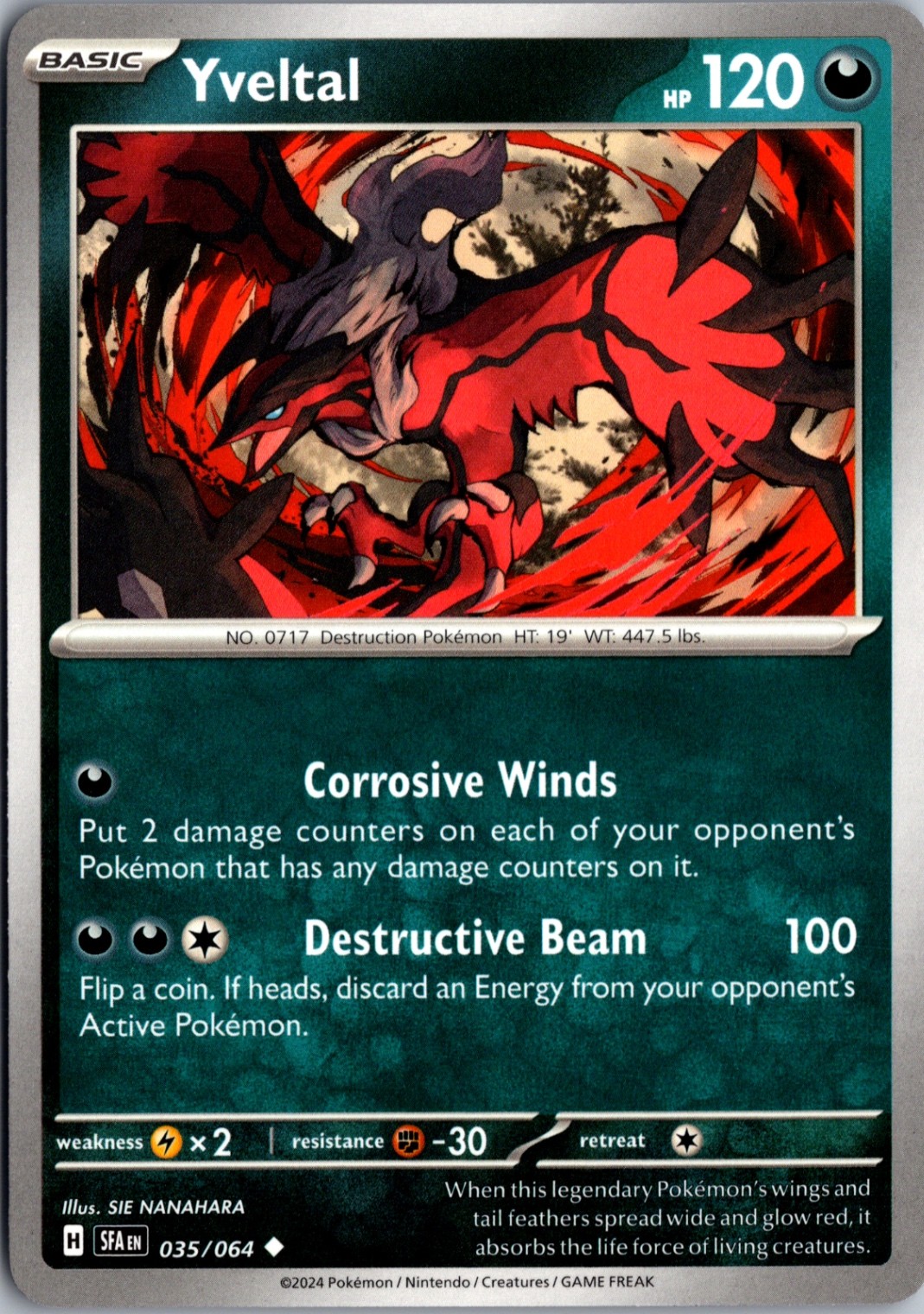 Yveltal Normal Uncommon SV: Shrouded Fable 035/064 NM