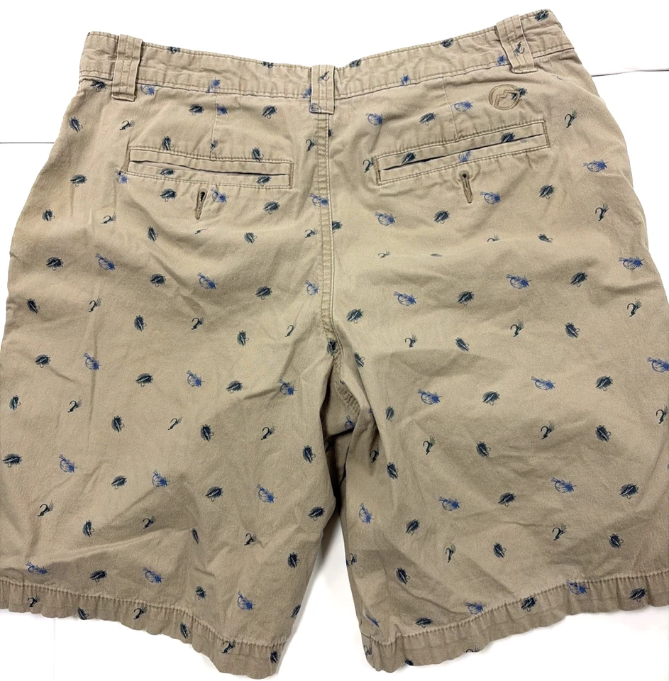 Шорты мужские Magellan Chino 32 Вт желтовато-коричневые с морским принтом 4 кармана хлопковая смесь - Изображение 4 из 4