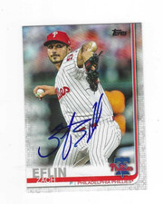 Autographed Signed ZACH EFLIN Philadelphia Phillies 2019 Topps Card #455 w/COA