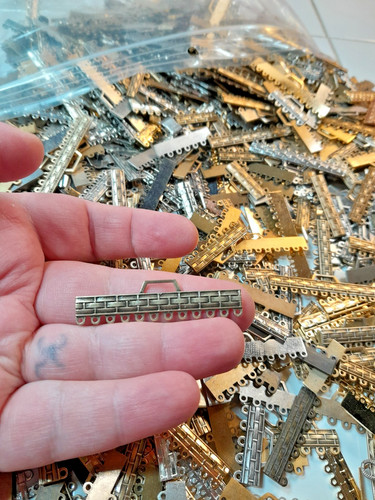 Vintage Findings HUGE Lot 1000+ Pieces Made in USA Bracelet Ends Foldover Clasps
