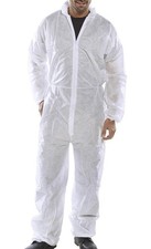 Disposable Hazmat Overalls Water Resistant Paint Coveralls Without Hood 5pack3XL