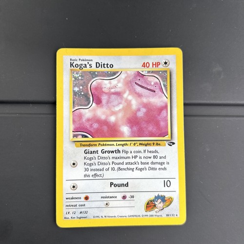 Pokémon TCG Kogas Ditto Gym Challenge Holo Card 10/132