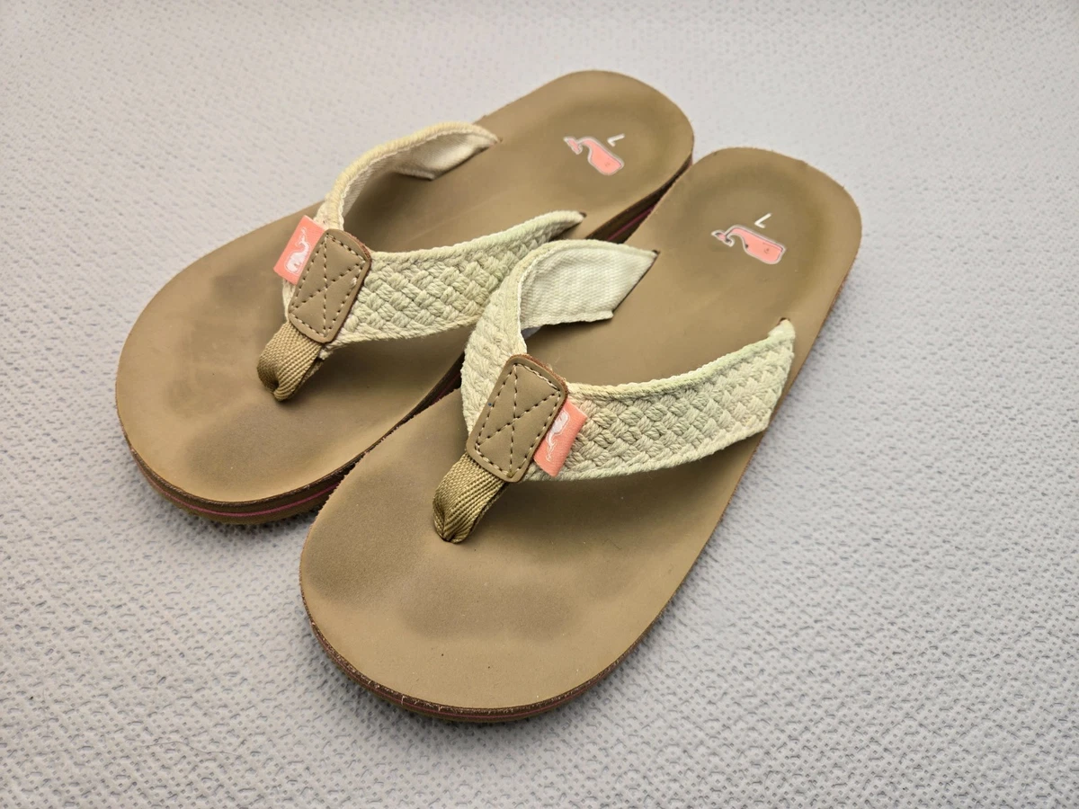 SIZE 12. Vineyard Vines Performance Thong Flip-Flop Casual Beach Sandal Canvas. Women main image 2