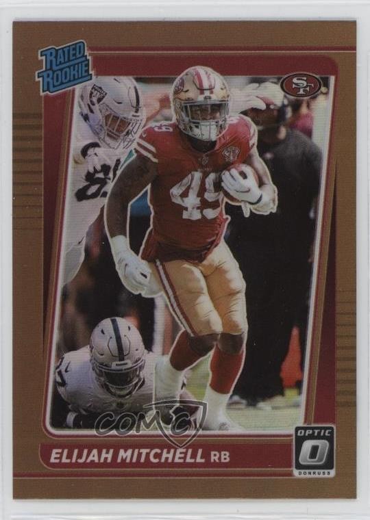 2021 Panini Donruss Optic Rated Rookie Bronze Prizm Elijah Mitchell #291 0wp8