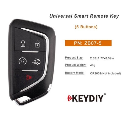 KEYDIY KD ZB07-5 Universal Smart Remote Key 5 Button Proximity/Smart /Keyless Go