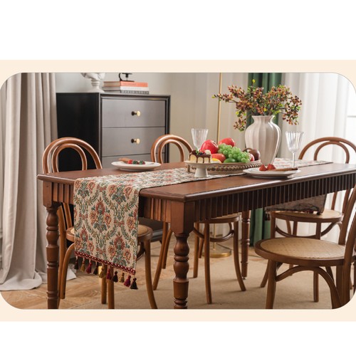 Vintage Table Runner w/Tassels 13*47/55/63/71/79/87/95/108/118/138/157 inches 6 - Afbeelding 3 van 3