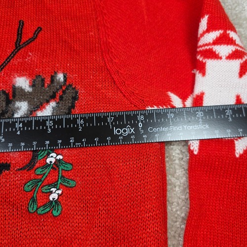 Self Esteem Pullover Damen M rot Merry Kiss Elch Weihnachten Langarm Urlaub - Bild 8 von 9