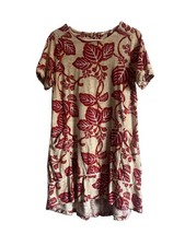 FatFace Floral Leaf Print Tiered Dress Womens US 8 UK 12 Short Sleeve Cotton