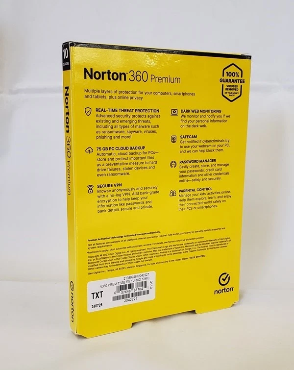 Norton 360 Premium 10 Devices with Auto Renew Brand New Retail Box (No LifeLock) - Image 2 of 3